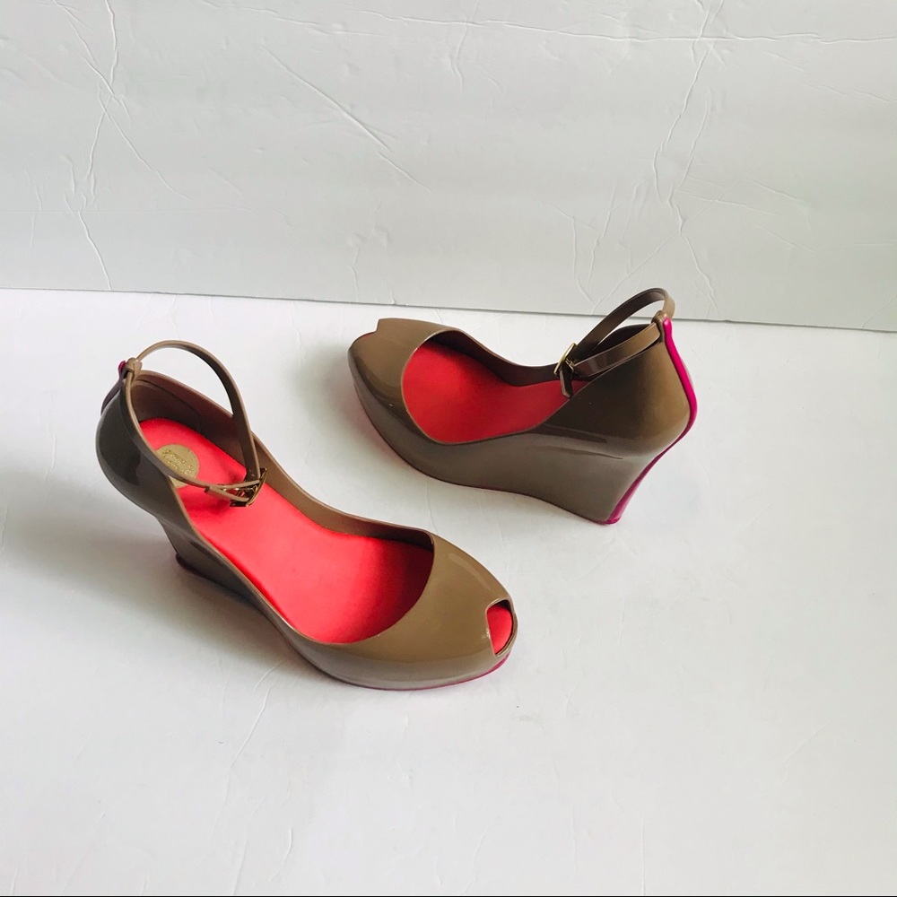 Melissa Patchuli Wedge Sandals in Tan